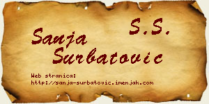 Sanja Šurbatović vizit kartica